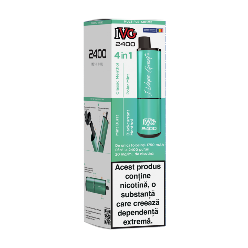 IVG 2400 Ediție 4 în 1 multi aromă menthol edition