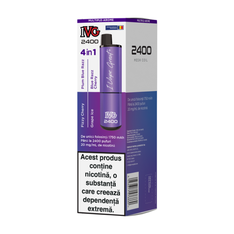 IVG 2400 Ediție 4 în 1 multi aromă purple edition